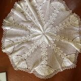 Round crochet tablecloth