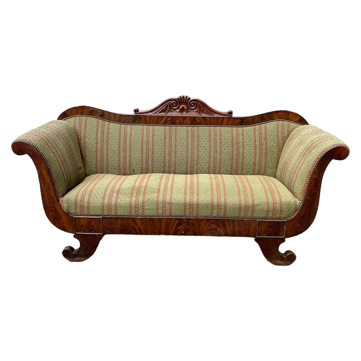 Antique Charles X style 'Gondola' type sofa to be restored, 19th century