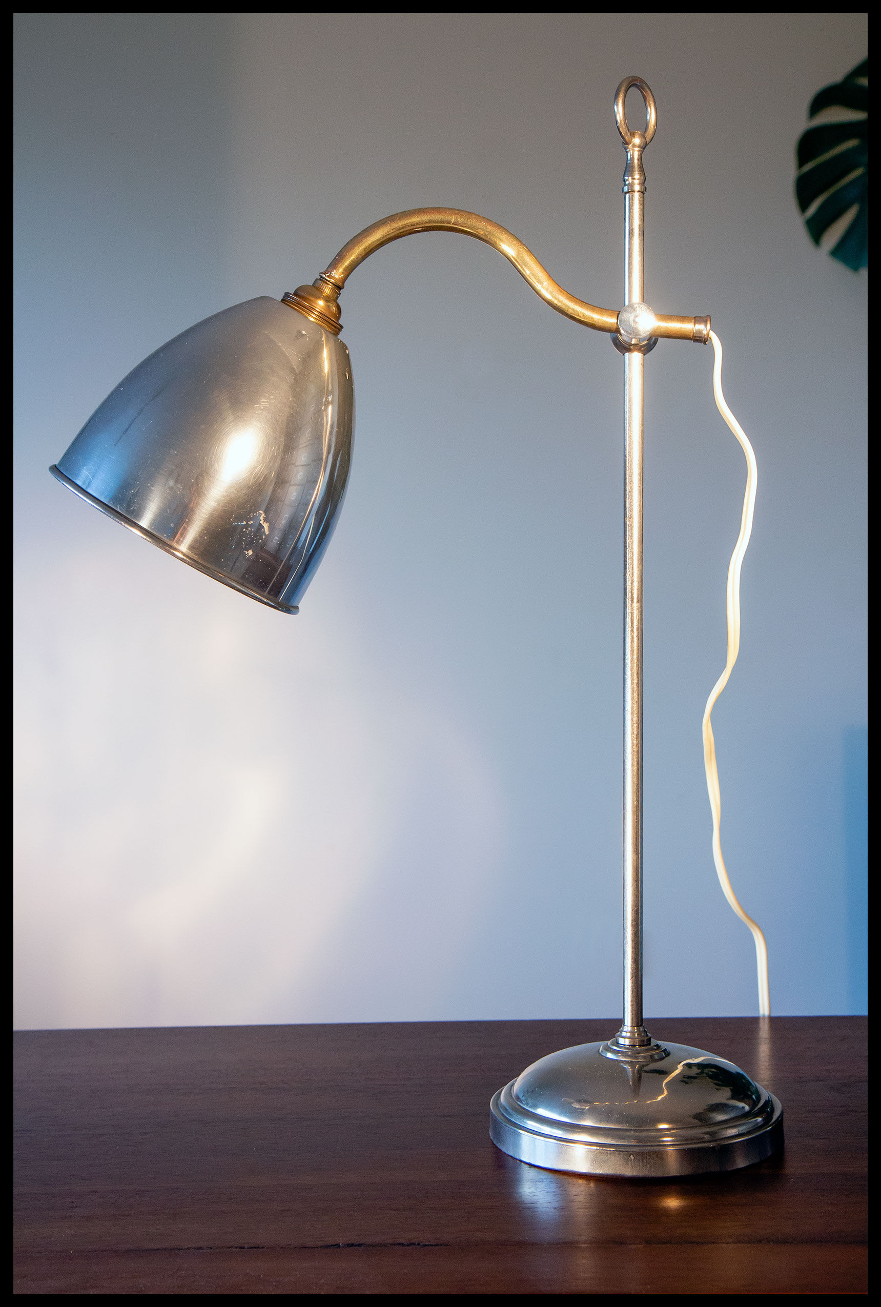 Old gooseneck jeweler's lamp, early XXth century