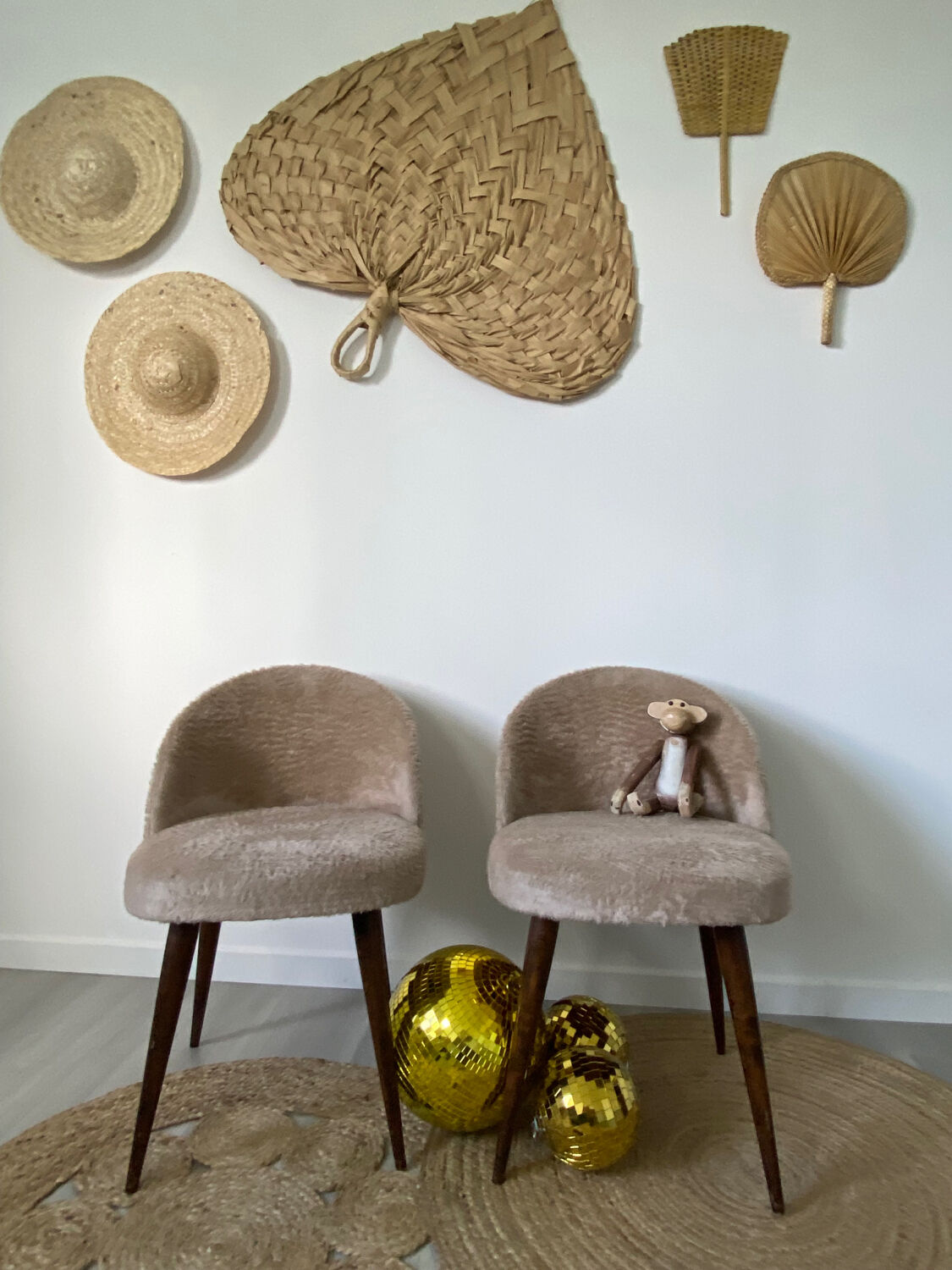 Vintage furry chairs