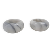 Set of two marble tea light holders, The Netherlands 1970's