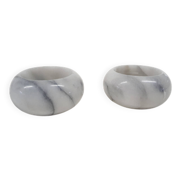 Set of two marble tea light holders, The Netherlands 1970's
