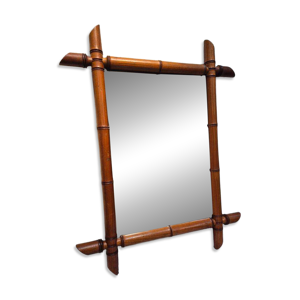 Miroir vintage en bois - bambou
