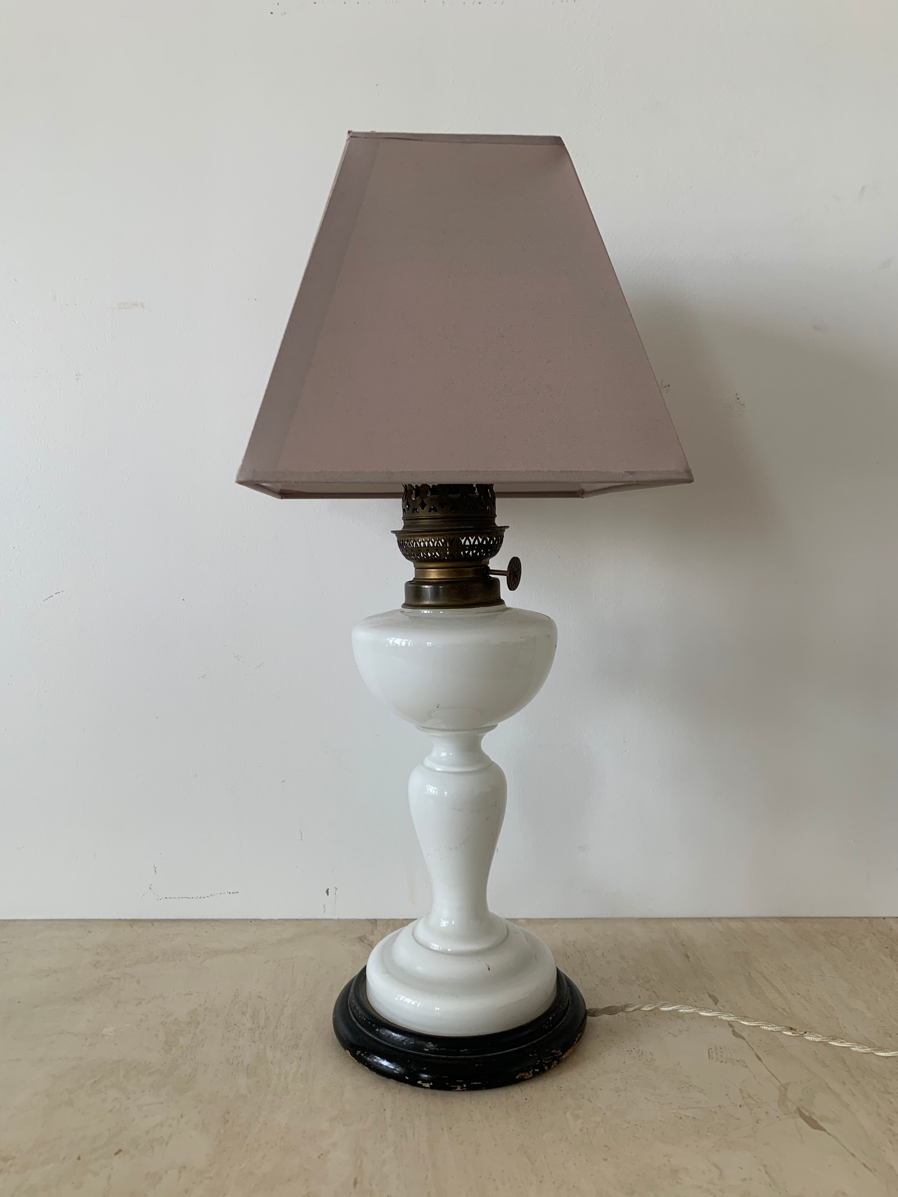 Antique opaline table lamp