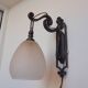 Art Nouveau wall lamp in glass paste and wrought iron by Schneider - Nancy