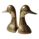 Zoomorphic bookends duck head, in solid brass, vintage 60s/70s