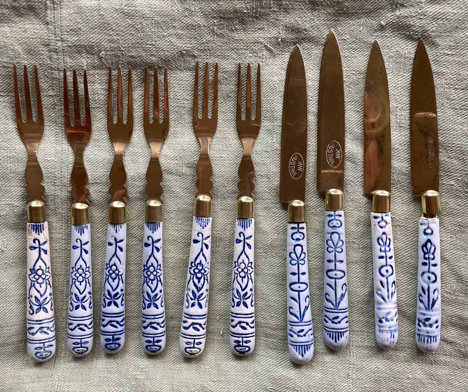 Fruit cutlery Meissen blue onion
