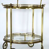 Mid-Century Modern Brass and Glass Bar Cart 1970s.