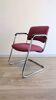 Fauteuil Strafor Steelcase 421 vintage tissu prune, 1989