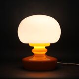 Lampe de table champignon en verre orange Stepan Tabery des années 1970, Tchécoslovaquie