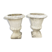 Pair of vases Medici in stone
