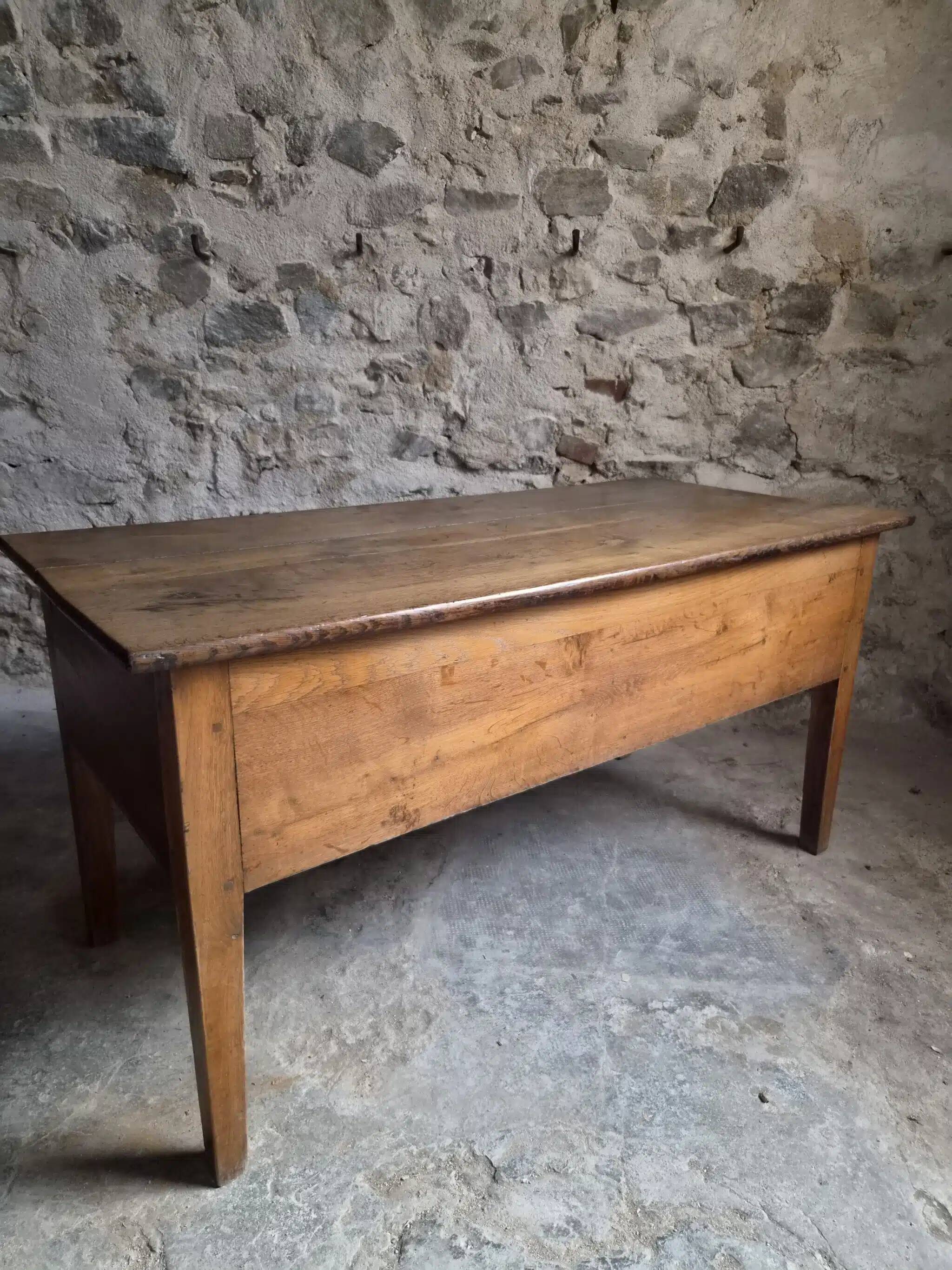 Antique oak flour chest from France, 19th century.