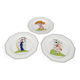 3 octagonal Art Deco plates in Médicis porcelain