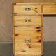 Bureau jumeau à deux caissons de campagne militaire en pin fait main, vintage 20e siècle
