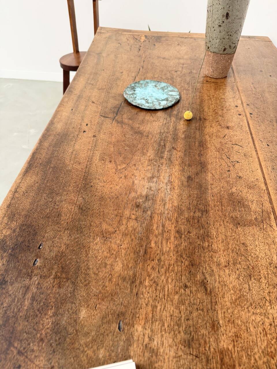 19th century walnut drapery table 2m1