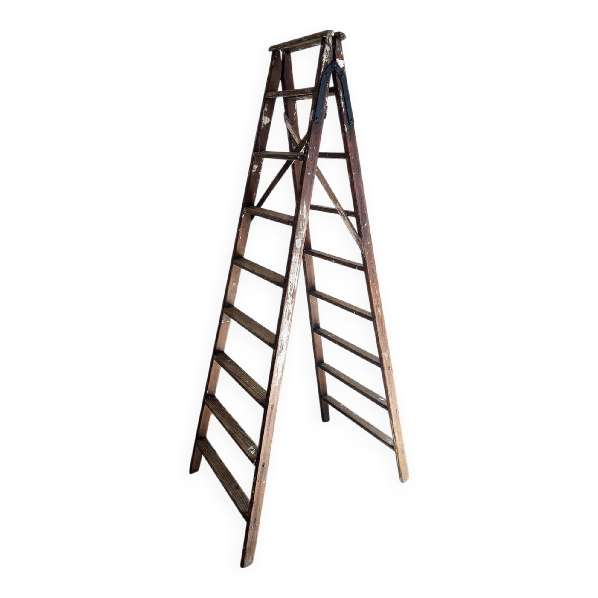 Old wooden painter's stepladder