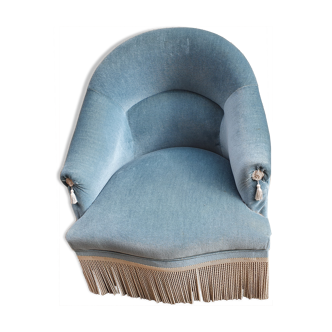 Fauteuil crapaud bleu