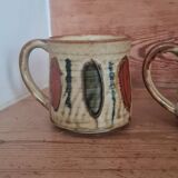 Glazed stoneware mugs from the 60s