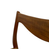 Mid-century teak dining chair by Arne Wahl Iversen for Glyngøre Stolefabric