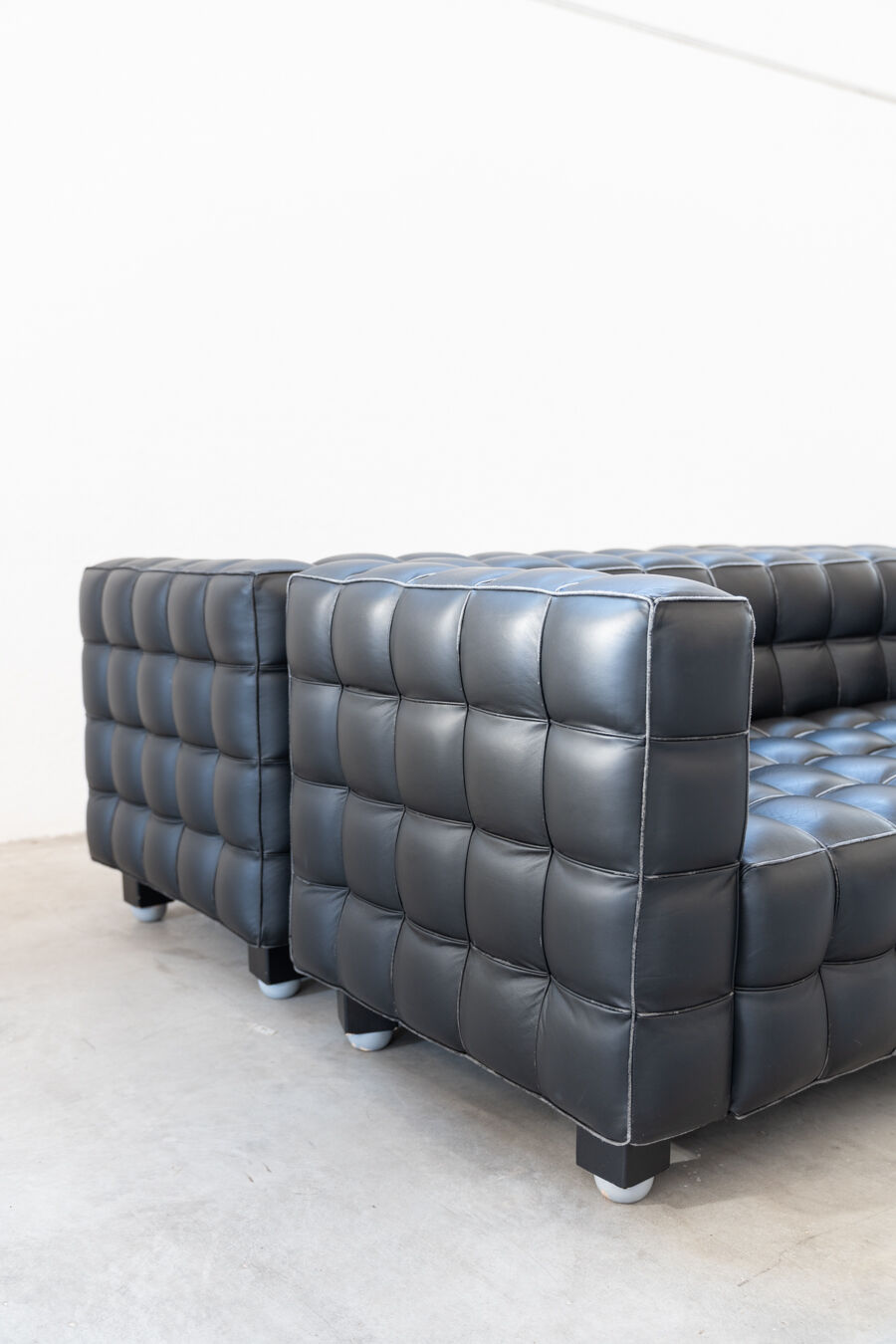 Kubus Sofas, Two Places by Josef Hoffmann for Wittmann, 1980s, Set of 4