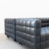 Kubus Sofas, Two Places by Josef Hoffmann for Wittmann, 1980s, Set of 4