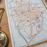 Printed in 1909, map of Padua (Padova), Veneto, Italy.