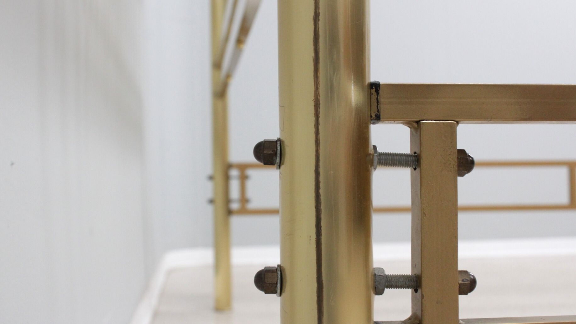 Vintage golden brass bed frigerio 1970s