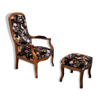 Voltaire armchair and footrest