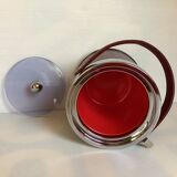 Burgundy leatherette ice bucket