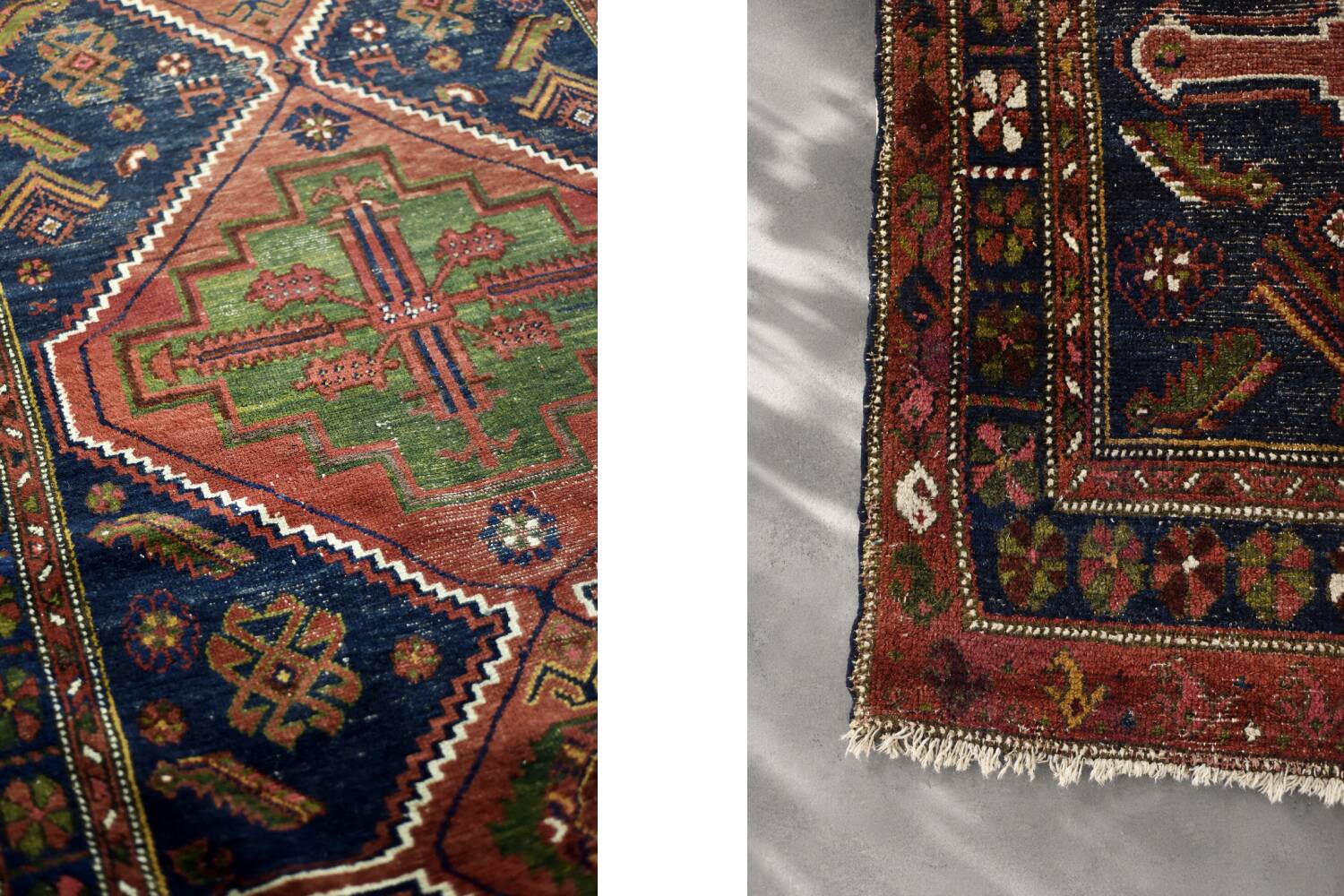 Vintage Handwoven Oriental Tribal Rug, 1940s