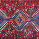 Traditional oriental wool carpet hand made red blue area rug- 83x127cm