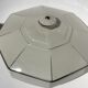 Art Deco soup tureen octagonal porcelain white silver net