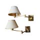 Pair of vintage brass wall lights with adjustable arms.