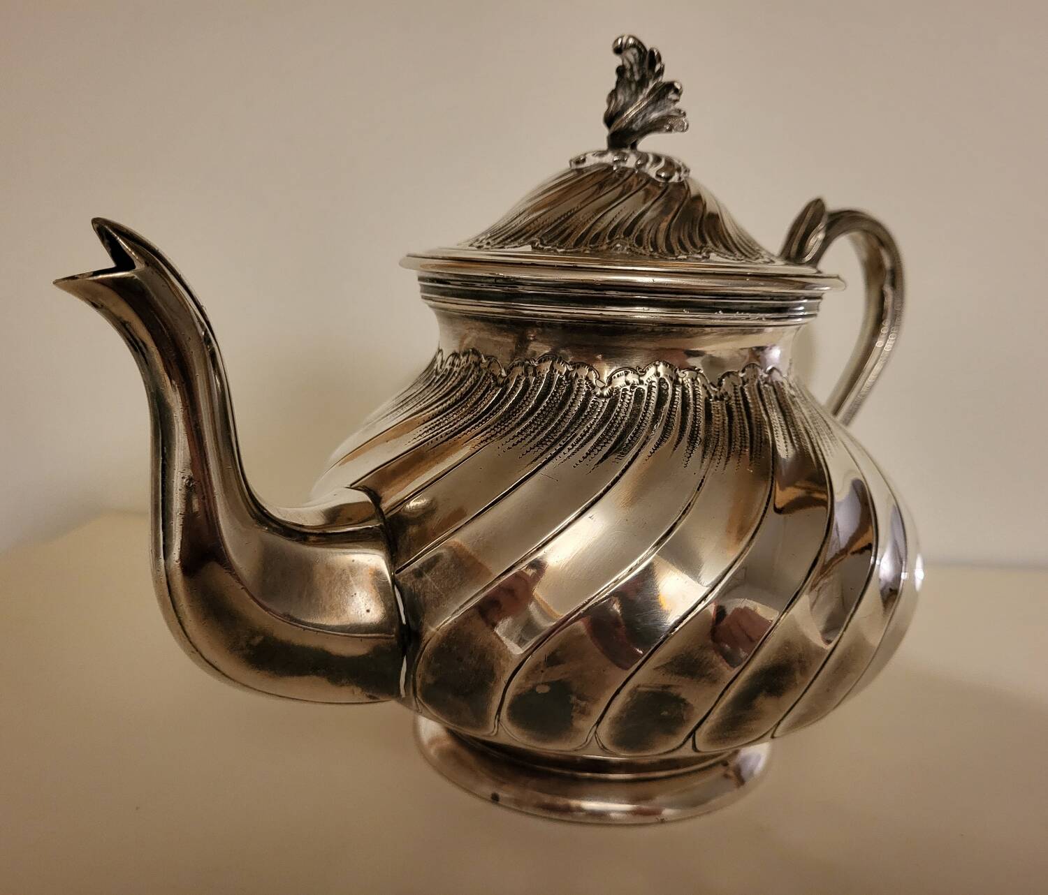 Silver-plated metal teapot signed "Boulenger"