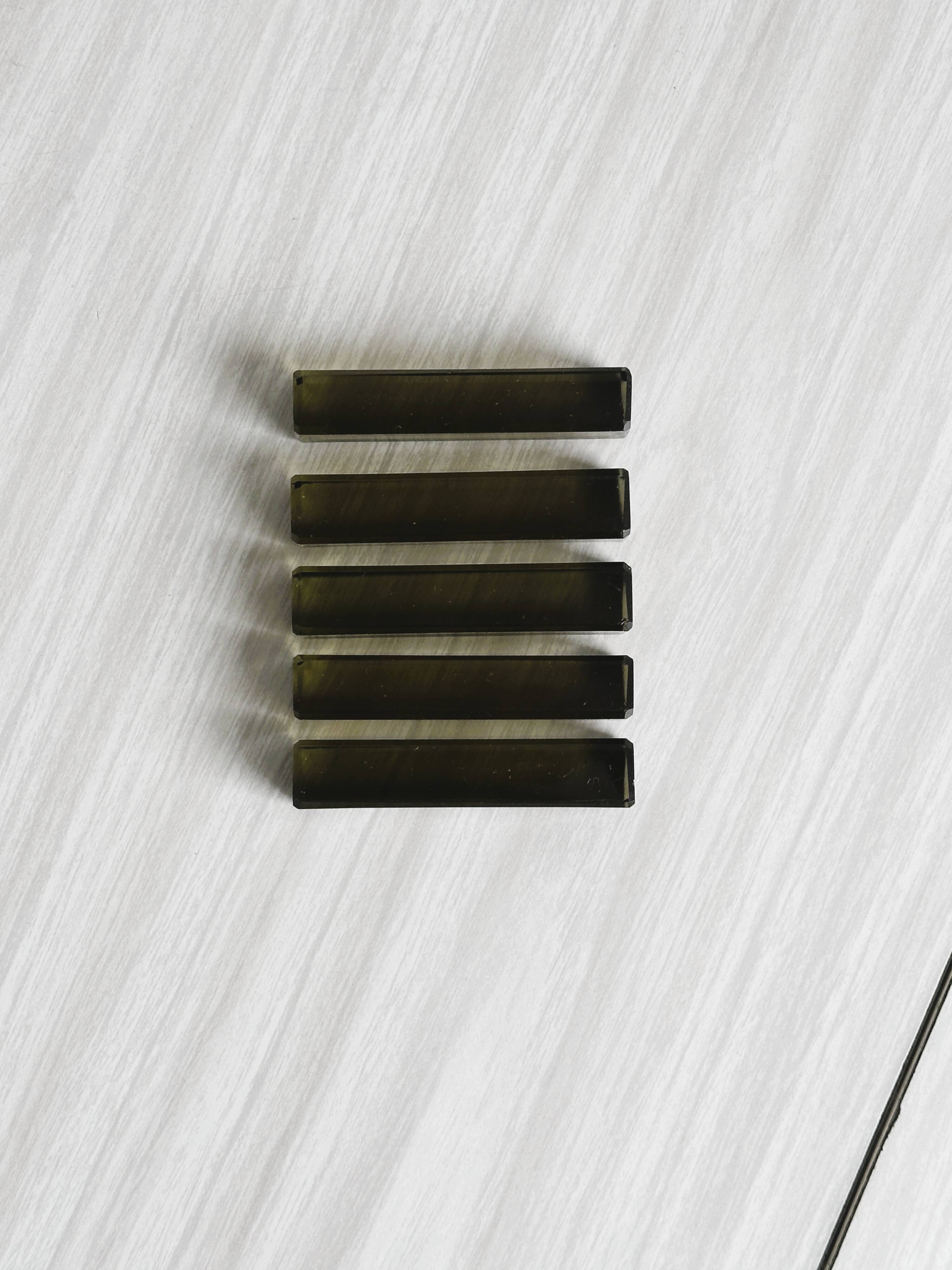 Set of 5 smoked glass knife rests