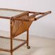 Bar Cart in Bamboo & Rattan, 1950s Denmark