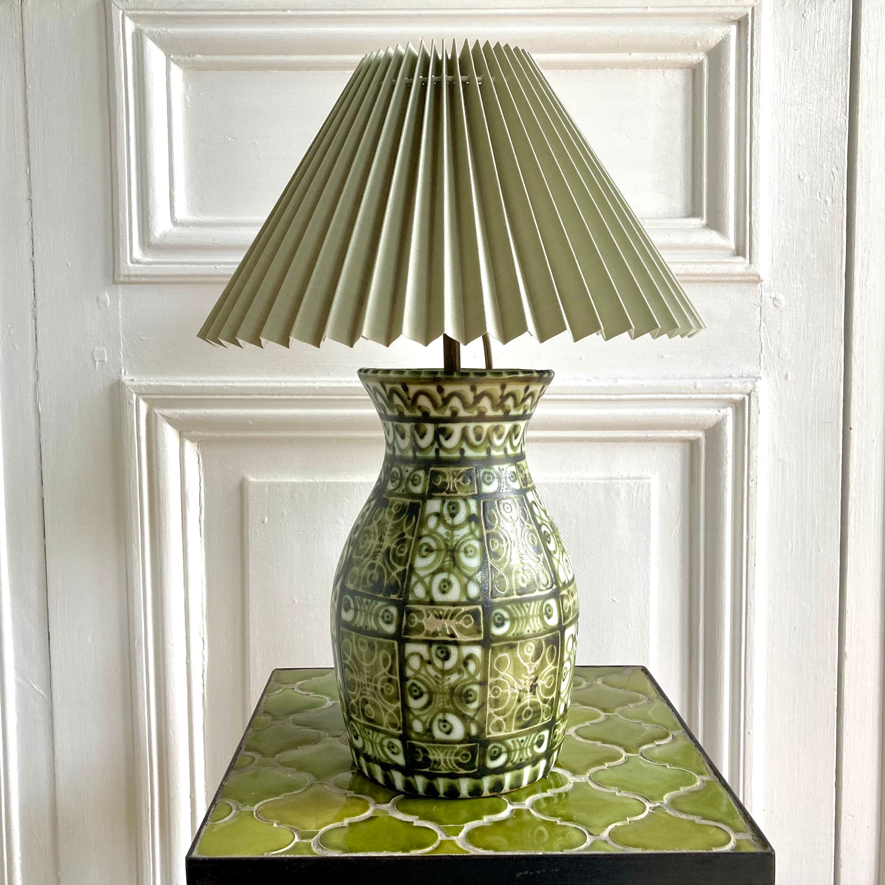 Ceramic lamp signed André Horellou 1960 Keraluc