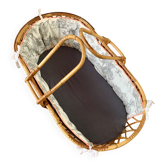 Fine rattan loop basket with handles