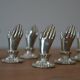 6 silver-plated menu holders A British production