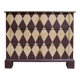 Pine chest of drawers from the 1940s with recent decorative paint.