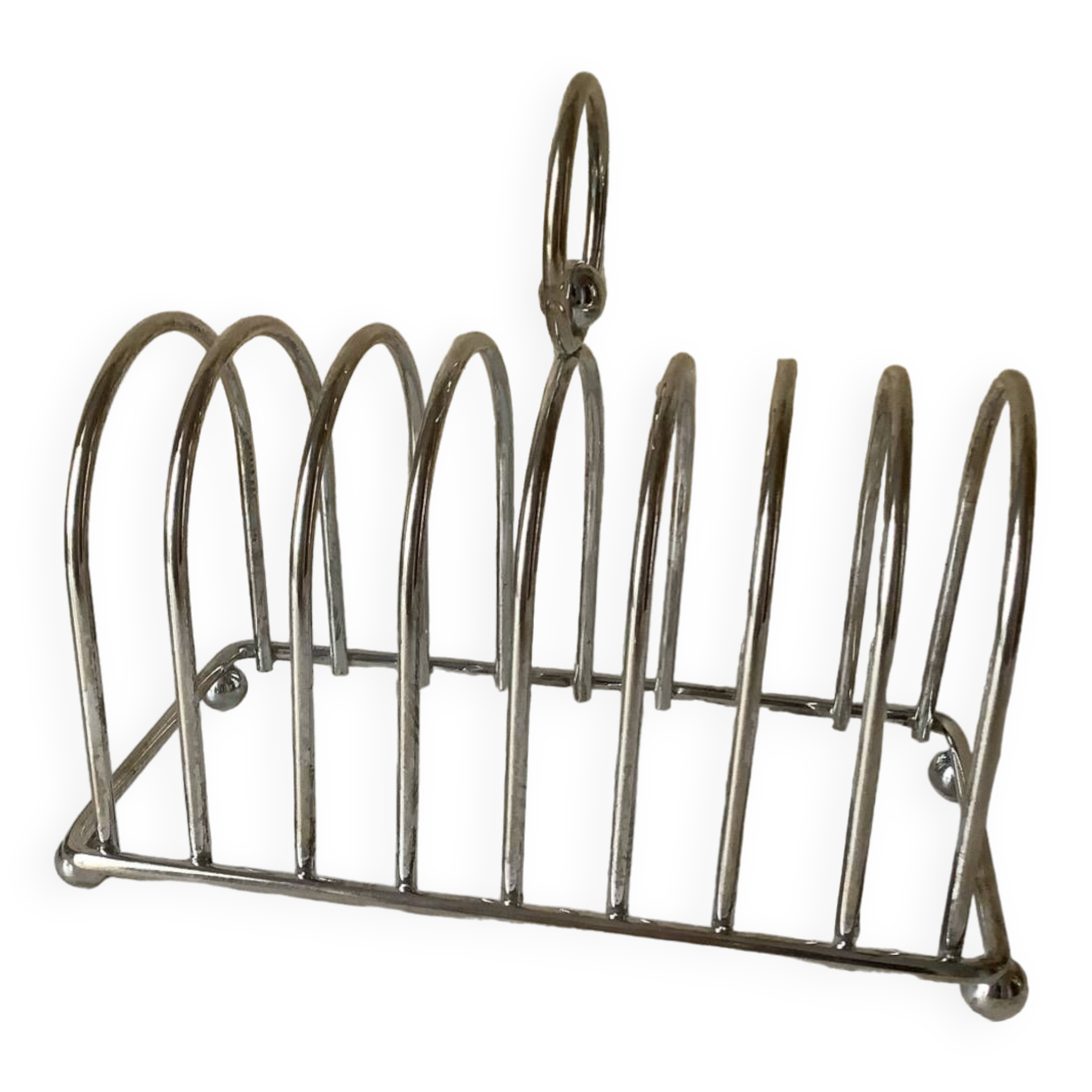 Porte toasts en métal argenté