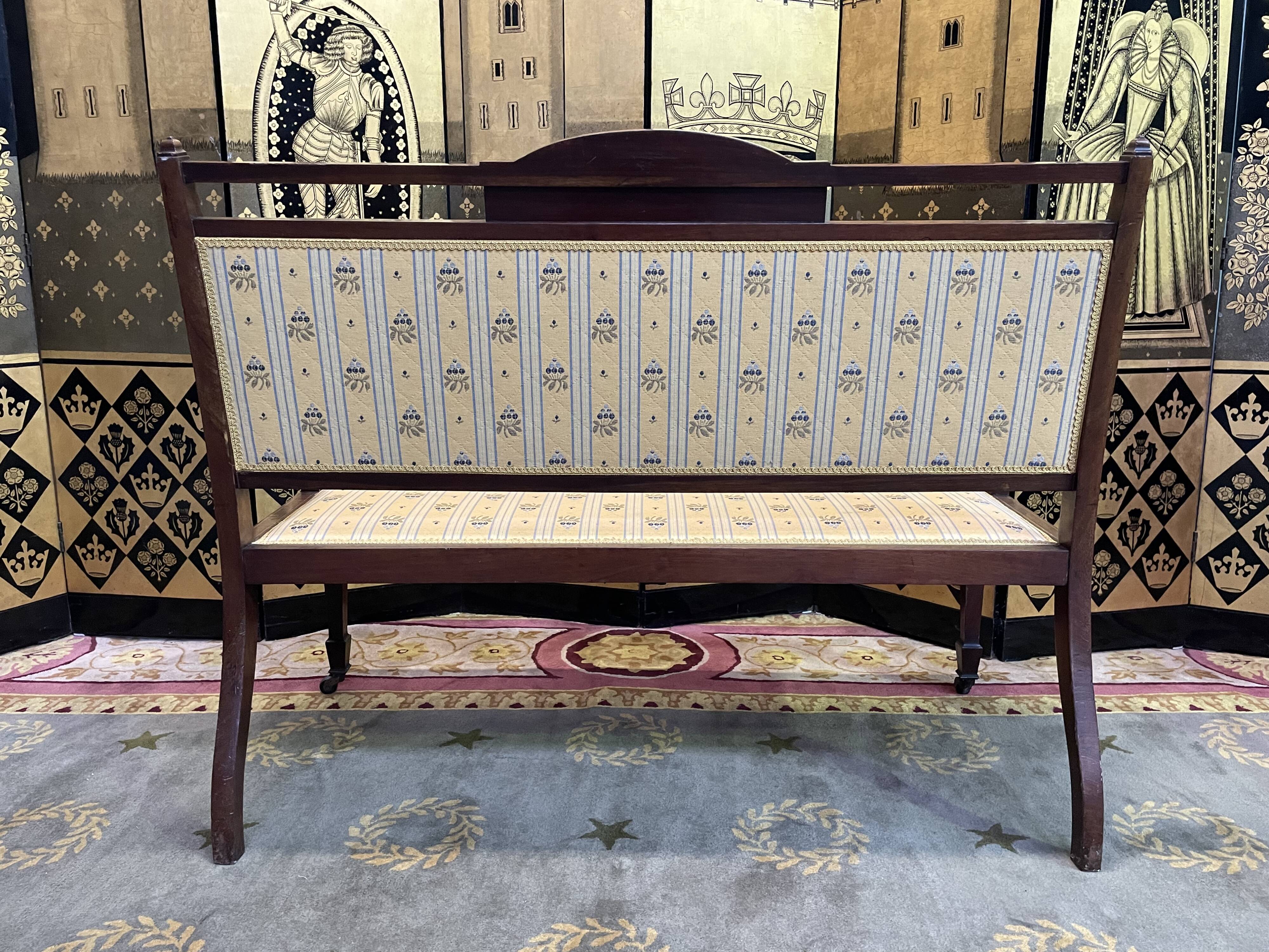 Louis XVI style marquetry bench