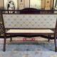 Louis XVI style marquetry bench