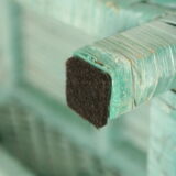 Vintage mint green wicker bookcase