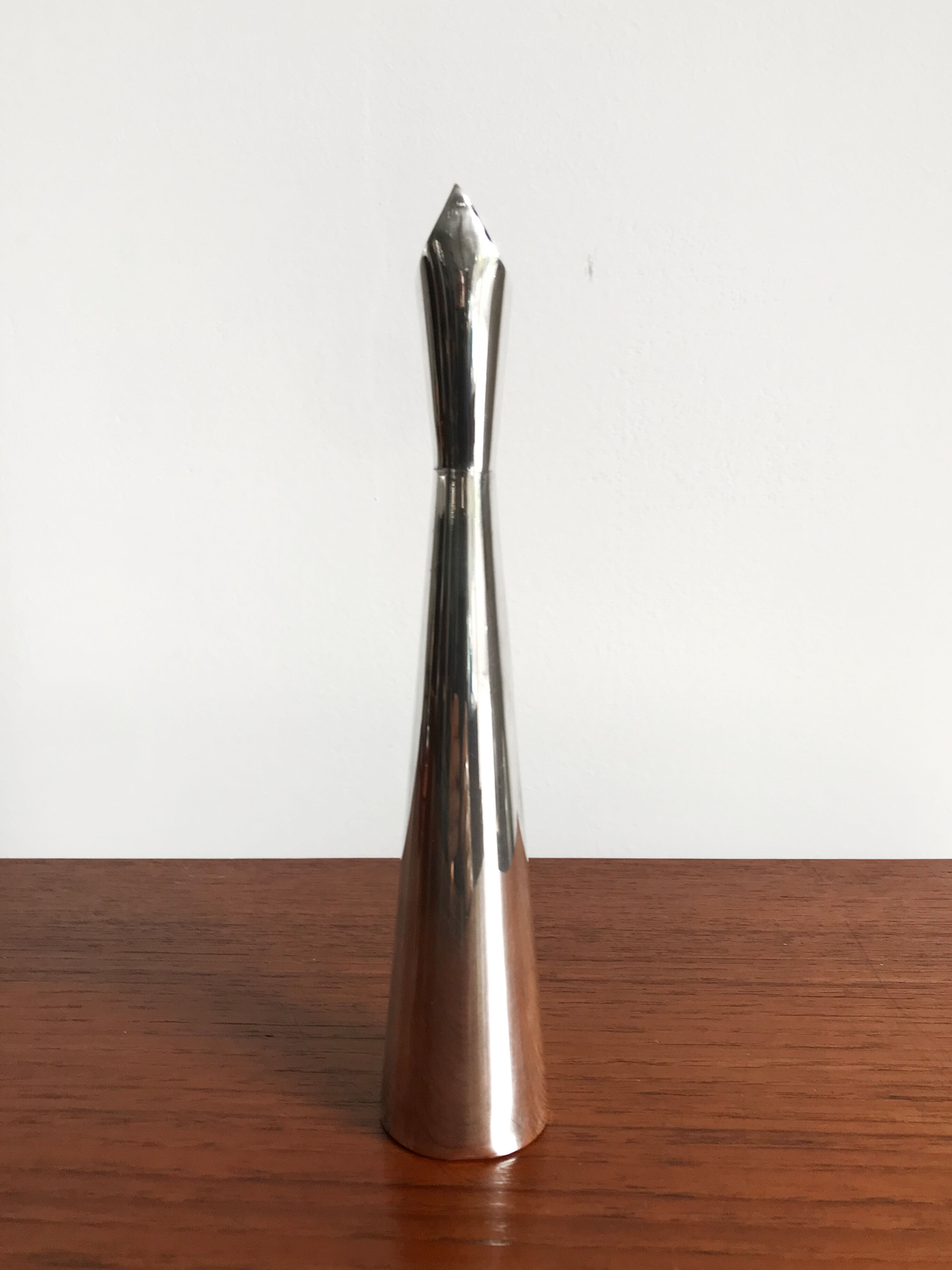 Lino Sabattini for Christofle midcentury vase in silver metal, 1956