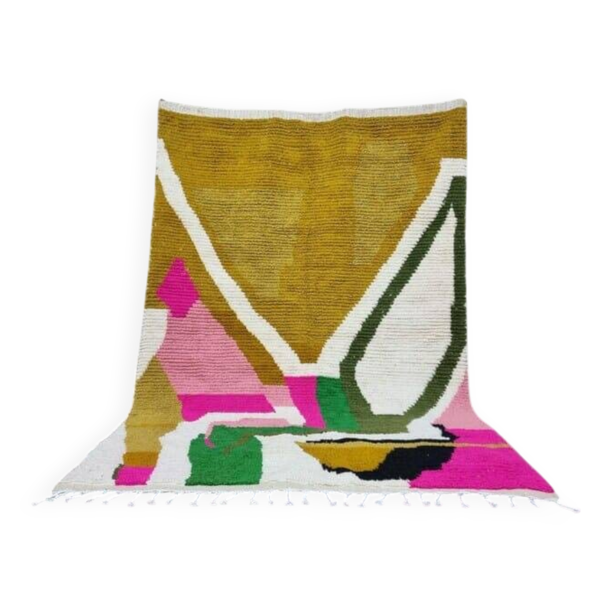 Traditional pure natural wool Berber rug size 100 x 200 cm