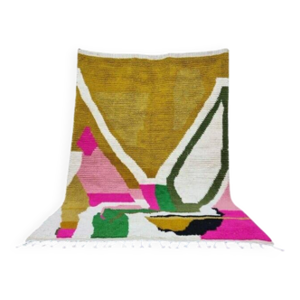 Traditional pure natural wool Berber rug size 100 x 200 cm