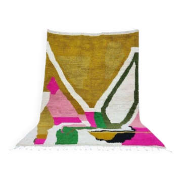 Traditional pure natural wool Berber rug size 100 x 200 cm