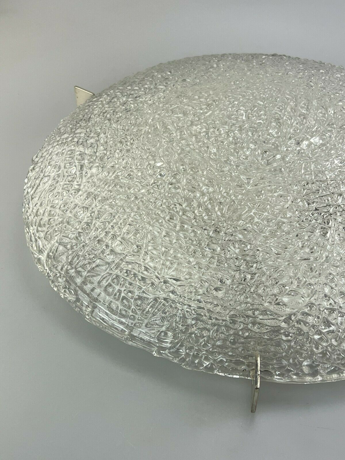 60s 70s Lamp Luminaire Plafoniere Flush Mount Ice Glass Kaiser Leuchten