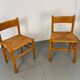 Vintage oak and rush chairs by J Van Heuvel for Advorm, 1950s, set of 2